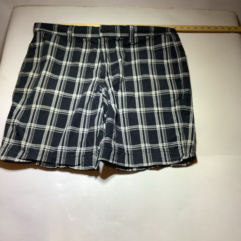 Chase Edward Golf Front Flat Pocket Shorts Black And White Plaid Man's Sz 40